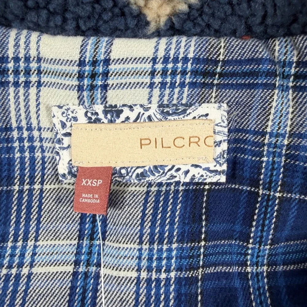 NWT Pilcro Anthropologie Sherpa Fleece Southwestern Jacket XXSP Flannel‎ Liner